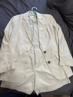 a new day Sage Green Linen-Blend Blazer set.